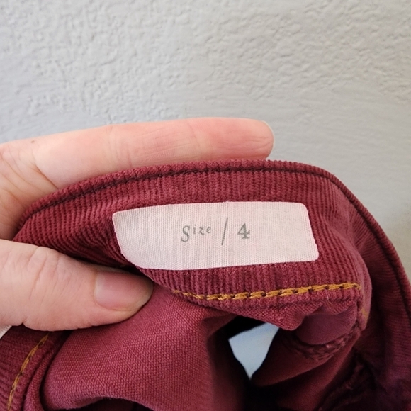 Anthropologie Pilcro and The Letterpress Burgundy Corduroy Mini Skirt 4 - Picture 5 of 6